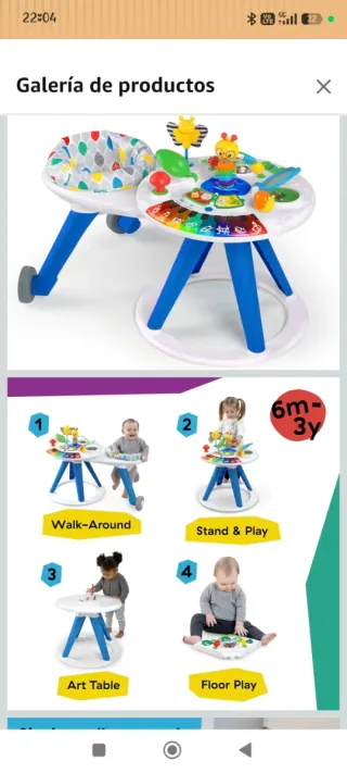 Mesa de actividades para bebé