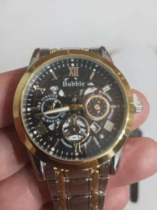 Reloj Caballero Bubble Oro y Plata
