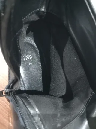 Botines Zara Tacón Negro Puntiagudos