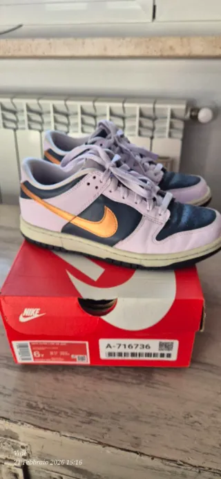 Nike Dunk Low SE (GS) 38.5 Lilla Bronzo Blu