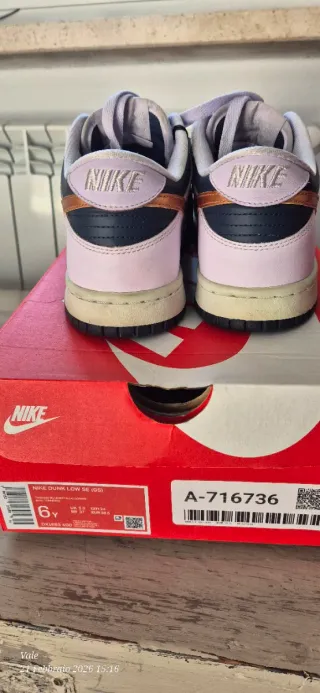 Nike Dunk Low SE (GS) 38.5 Lilla Bronzo Blu