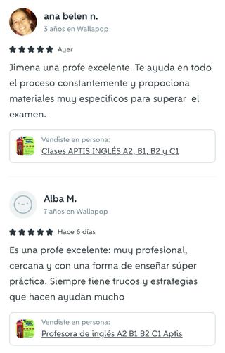 Clases de inglés B1, B2