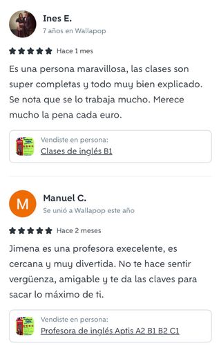 Clases de inglés B1, B2