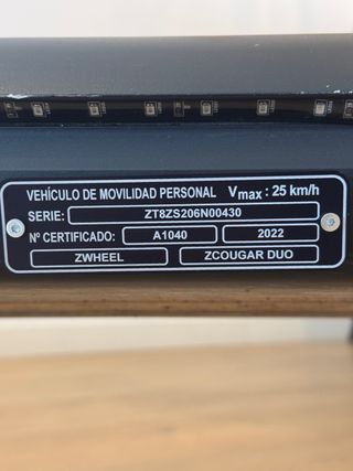 Patinete ZWHEEL Zcougar Duo Homologado matriculado