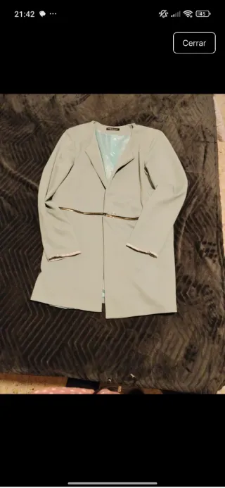 Blazer verde agua semilargo