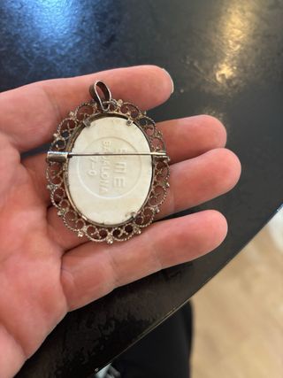 Broche antiguo floral plata