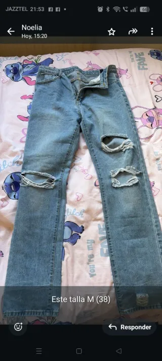 Pantalones vaqueros rotos talla M (38)