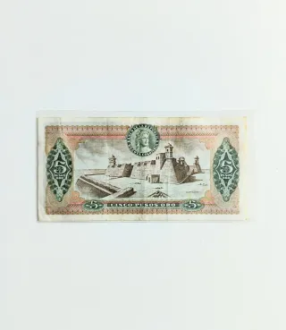 Billete REPOSICIÓN Colombia 5 Pesos Oro 1975