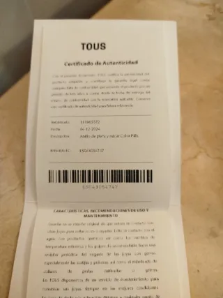 Anillo Tous Plata Ley Nácar