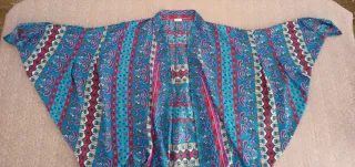 Kimono cárdigan abierto oversize, estampado mujer