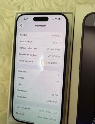 iPhone16Pro 256GB 95% BATERÍA!!!