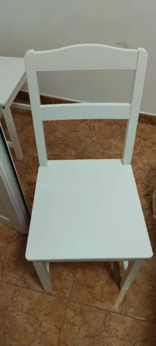 Sillas de cocina madera blancas