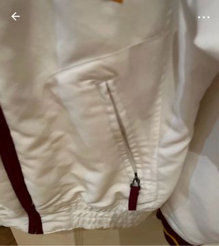 Chaqueta Bomber Reebok Blanca y Roja