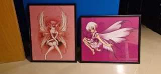 2 Cuadros Hadas Rosas y Morados