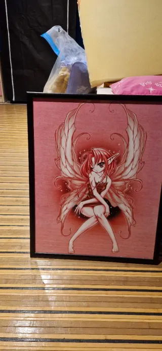 2 Cuadros Hadas Rosas y Morados