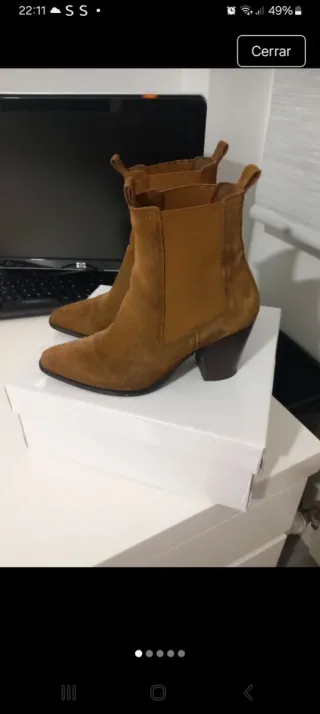 Botines de piel marrones talla 37 con muy poco uso