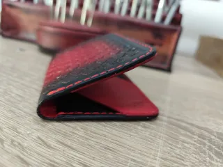 Tarjetero billetera cuero repujado