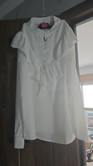 Falda Rociera Azul con Lunares con camisa a juego