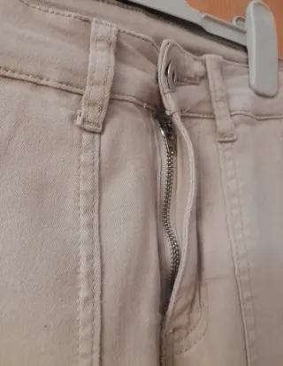 Vaqueros cargo beige mujer talla XS