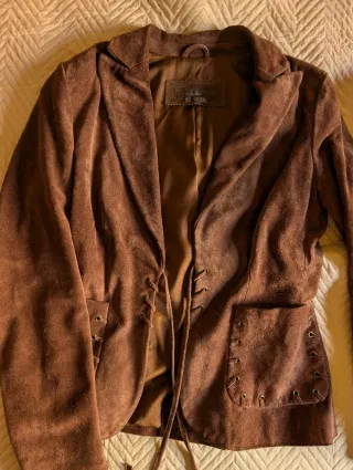 Chaqueta Zara Cuero Marrón