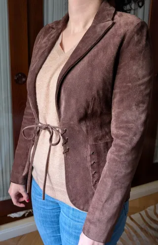 Chaqueta Zara Cuero Marrón