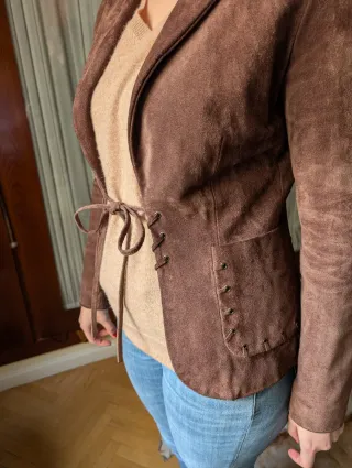 Chaqueta Zara Cuero Marrón