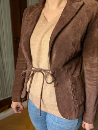 Chaqueta Zara Cuero Marrón