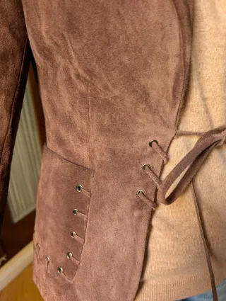 Chaqueta Zara Cuero Marrón