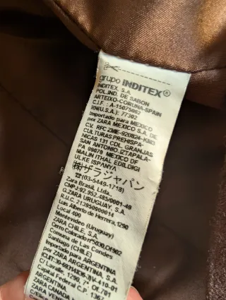 Chaqueta Zara Cuero Marrón