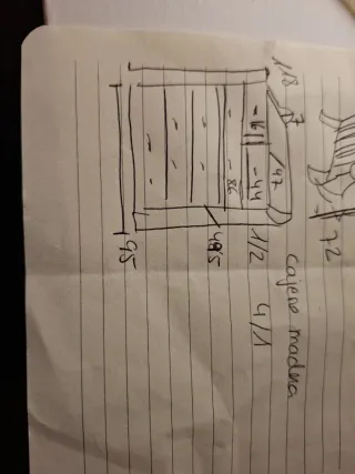 Cómoda de madera con 6 cajones