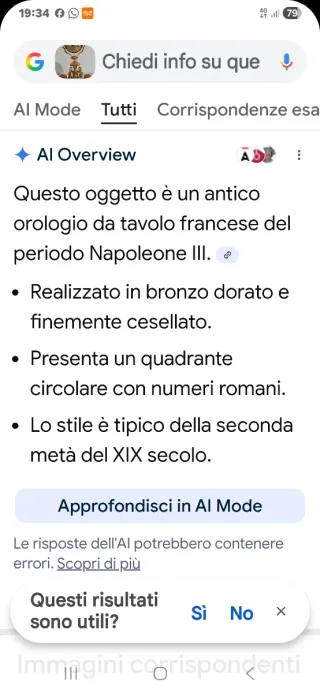 Orologio da tavolo dorato