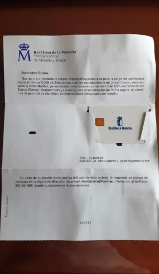 Tarjeta Criptográfica FNMT-RCM X.509 versión 3