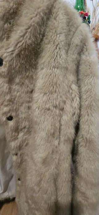 Abrigo H&M Piel Sintética Beige