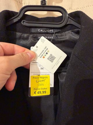 Cappotto elegante nero CALLIOPE Tg. M