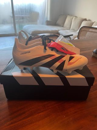 Adidas Predator Botas Fútbol Blancas Negras