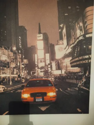 Cuadro New York Taxi Naranja