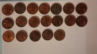 Lotto 19 monete 1 Rappen Helvetia 1970