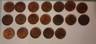 Lotto 19 monete 1 Rappen Helvetia 1970