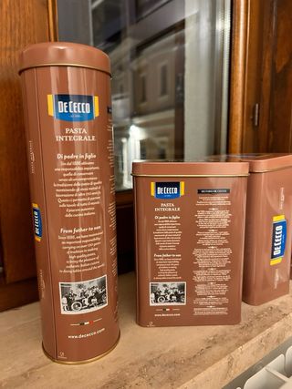 Set 4 Barattoli Latta De Cecco Pasta Integrale