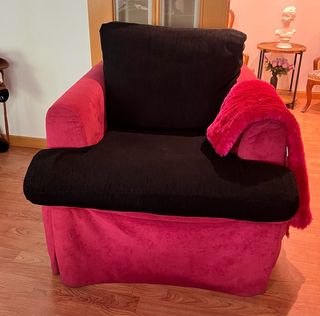 Divano letto in tessuto e velluto