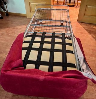 Divano letto in tessuto e velluto