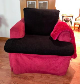 Divano letto in tessuto e velluto