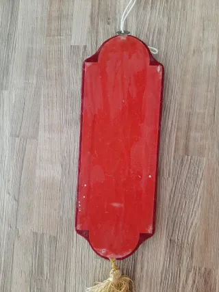 Medaglione decorativo da parete, legno e velluto