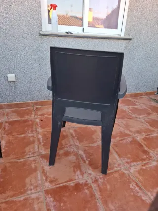 Pack 4 Sillas Exterior Plástico Negro