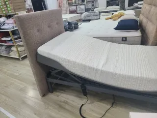 Cama articulada eléctrica beige/gris