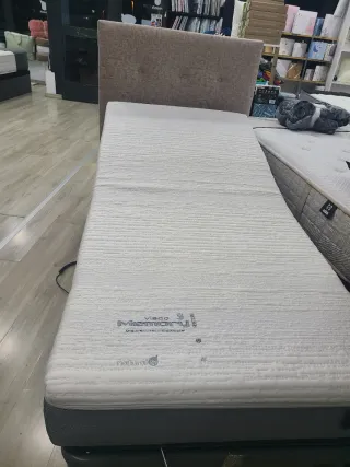 Cama articulada eléctrica beige/gris