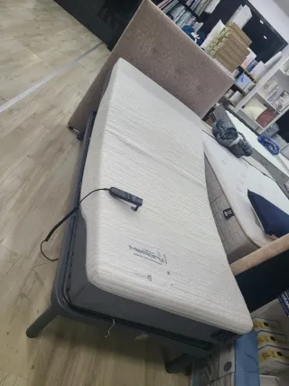Cama articulada eléctrica beige/gris