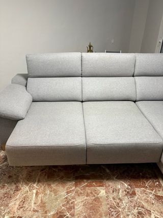 Sofá chaise longue extraíble gris