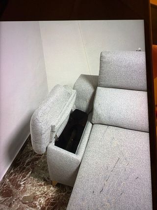 Sofá chaise longue extraíble gris