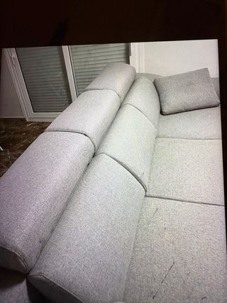 Sofá chaise longue extraíble gris